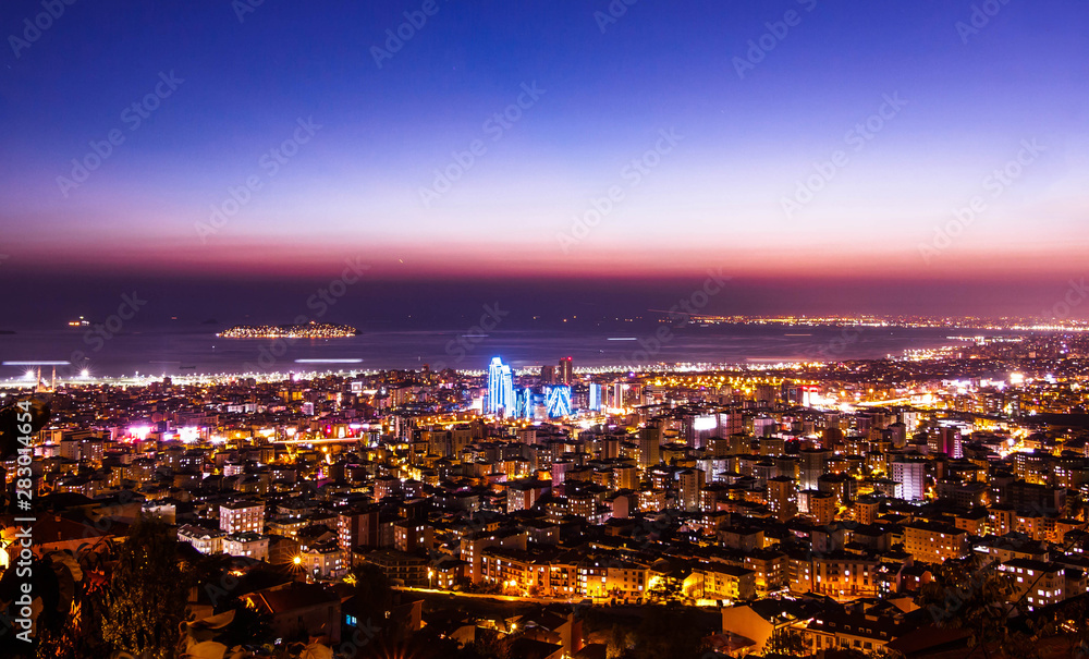 Istanbul night view. Istanbul, Turkey.