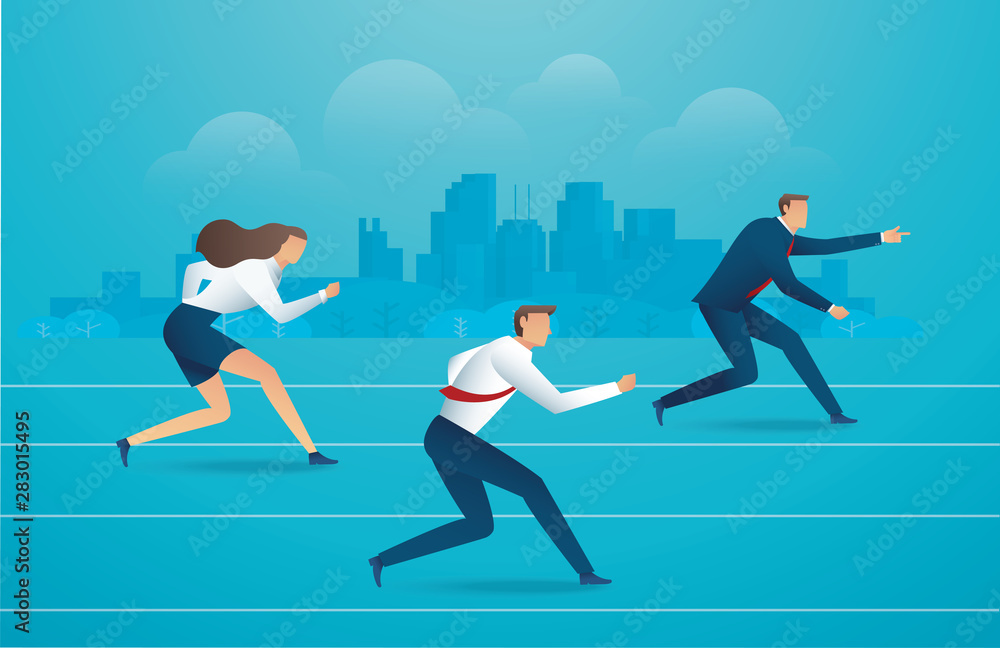 Business people running down the track. background vector illustration EPS10 Business people running down the track. background vector illustration EPS10