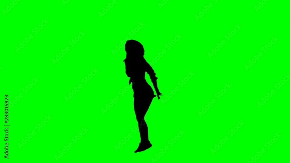 Hot Silhouette of a Dancing Green Screen Girl Hot Silhouette of a Dancing Green Screen Girl