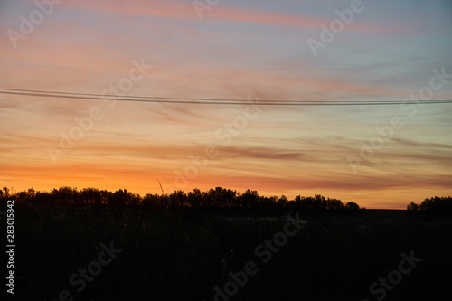 beautiful sunset in the countryside