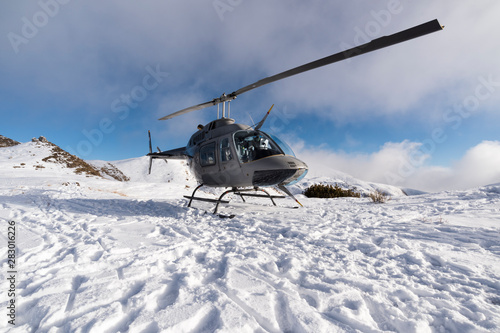 Helicopter on the snow