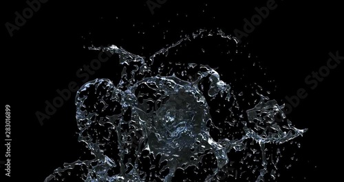 Water Splash Animation with Transparent Background