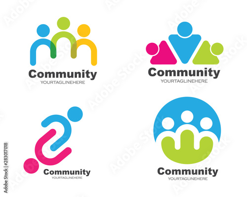 leadership,community,social and company Logo icon vector