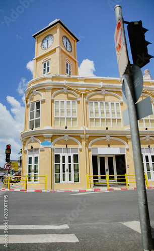 Phuket old town clock tower in day time