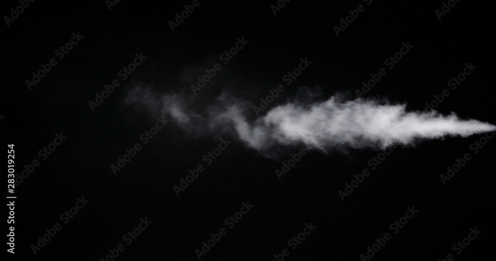 White smoke trail isolated on black background. White smoke trail isolated on black background.
