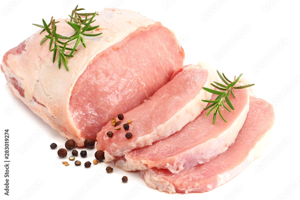 Raw pork meat isolated on white background Raw pork meat isolated on white background
