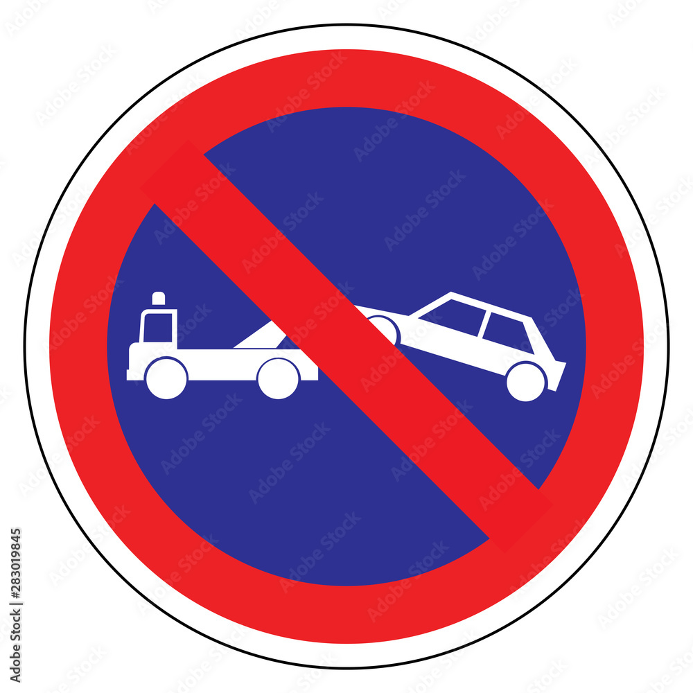 Panneau routier en France : station interdit avec mise en fourrière