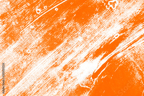 white and orange paint background texture with brush strokes