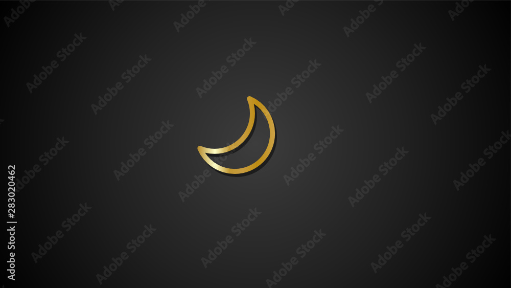 Gold Icon -Moon- Gold Gradient Icons design for print, website and presentation
