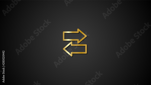 Gold Icon -Arrows- Gold Gradient Icons design for print  website and presentation