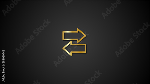 Gold Icon -Arrows- Gold Gradient Icons design for print, website and presentation