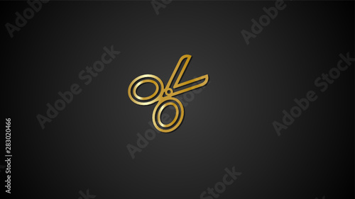 Gold Icon -scissors- Gold Gradient Icons design for print, website and presentation