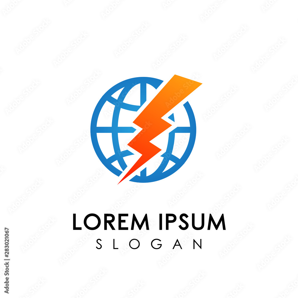 world electric logo design template. Bolt Energy Vector Icon. world electric logo design template. Bolt Energy Vector Icon.