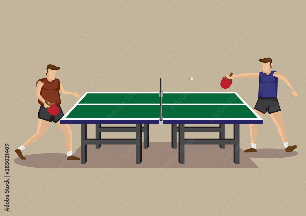 Fotografie Table Tennis Game Vector Cartoon Illustration