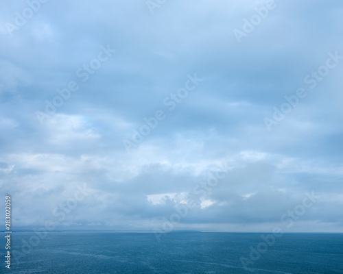 seascape with cloudy sky over sea
