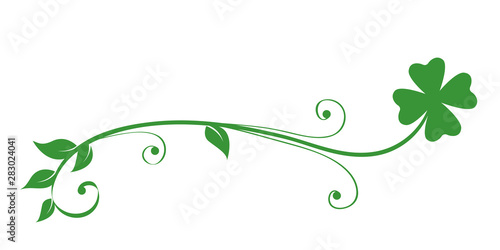 green tendril clover isolated on white background vector illustration EPS10