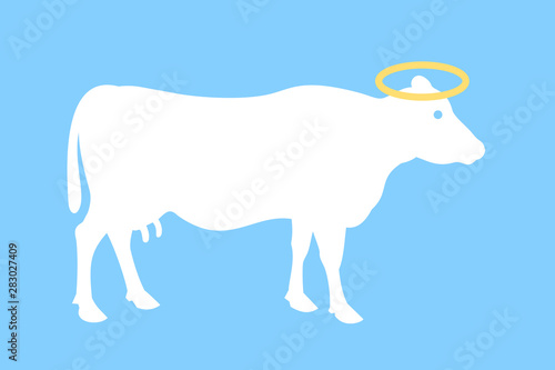 Slika na platnu Sacred and holy cow - religious worship and glorification of holy cattle