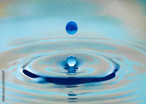Colored water drop splash 