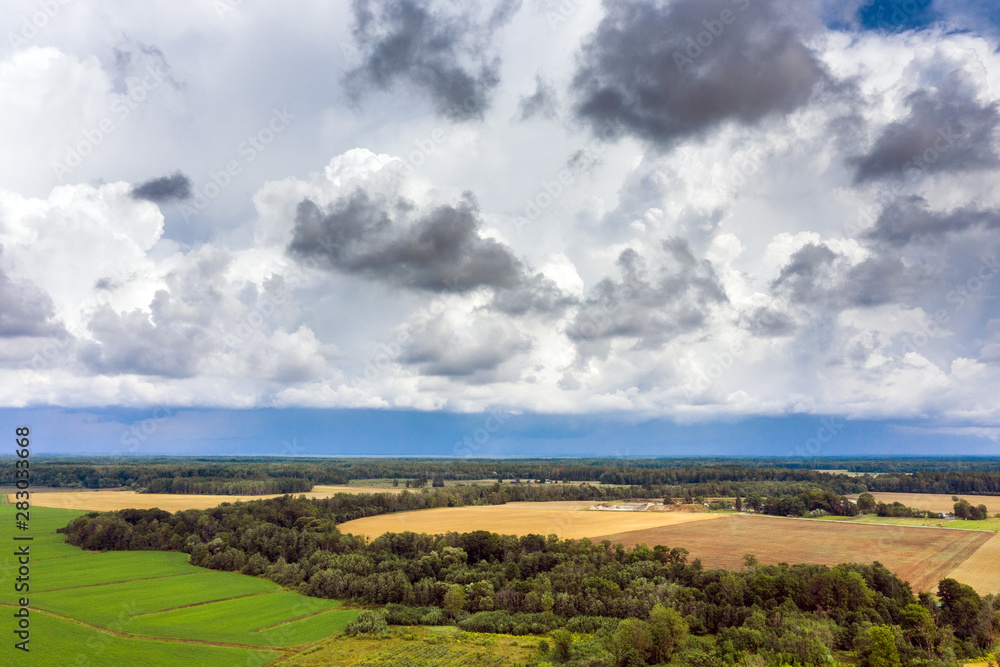 Cloudy day in countryside, central Latvia.