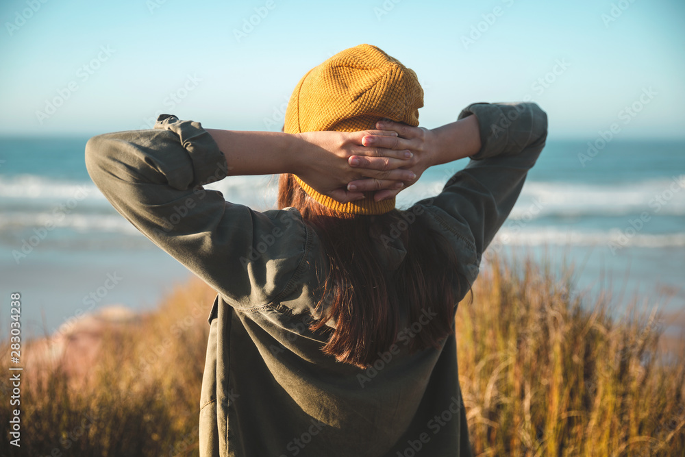 Yellow cap women