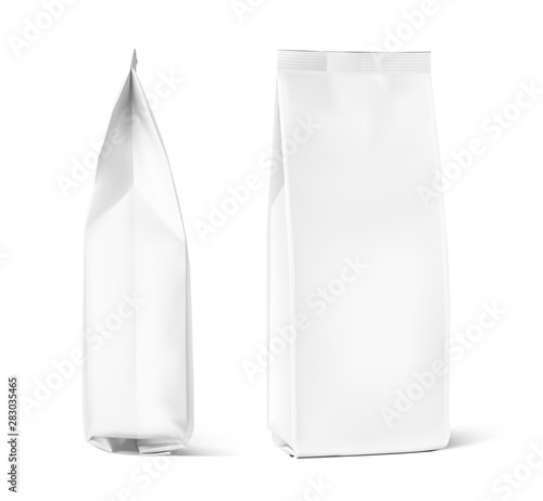 Set of mockup bags isolated on white background. Vector illustration. Can be use for your design, presentation, promo, ad. EPS10.	