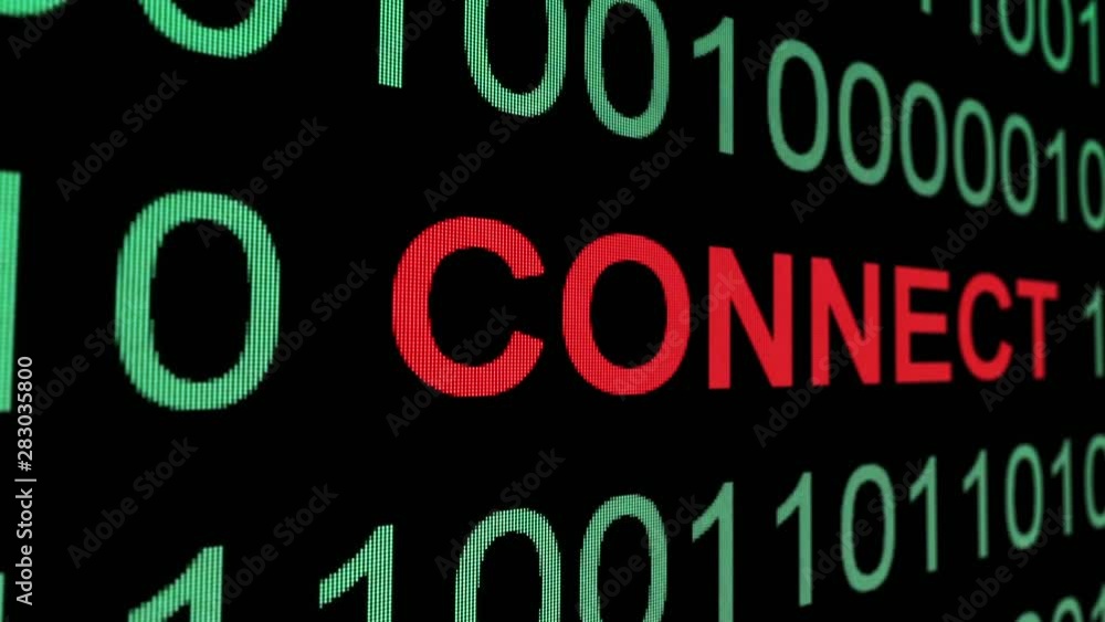 Connect text over binary data concept Connect text over binary data concept