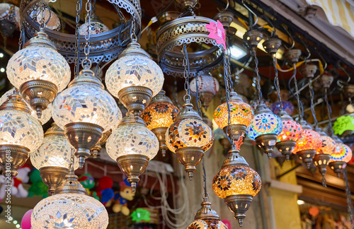 Muslim lights in a market