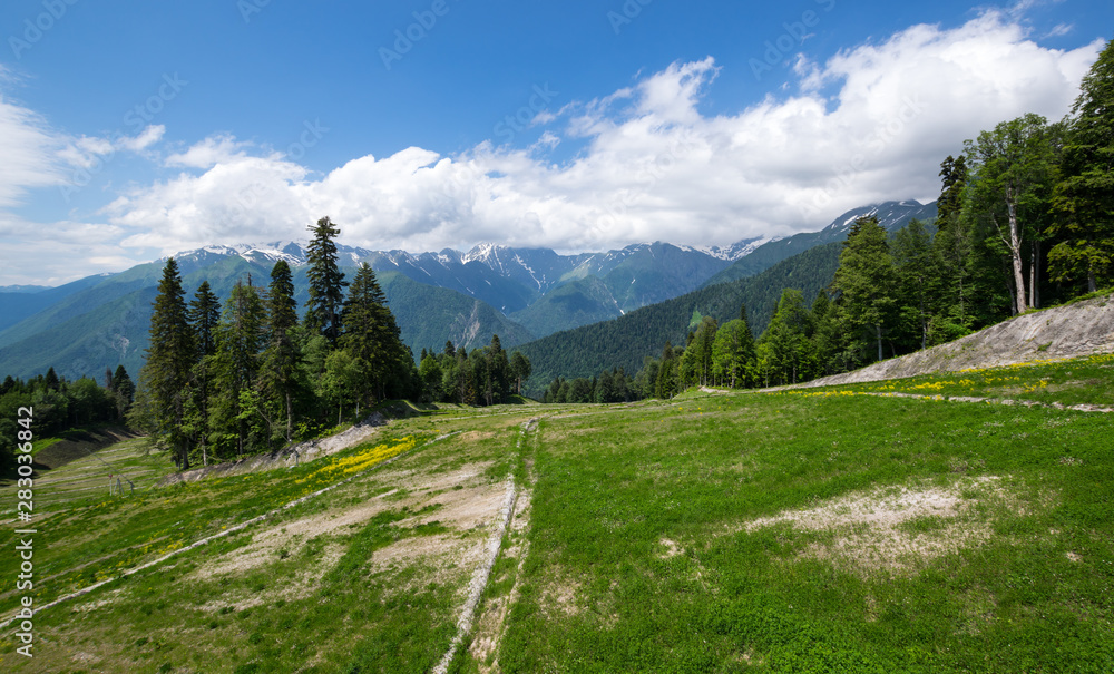 View of Caucasian mountains