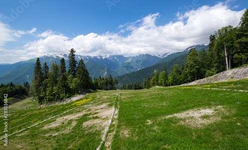 View of Caucasian mountains