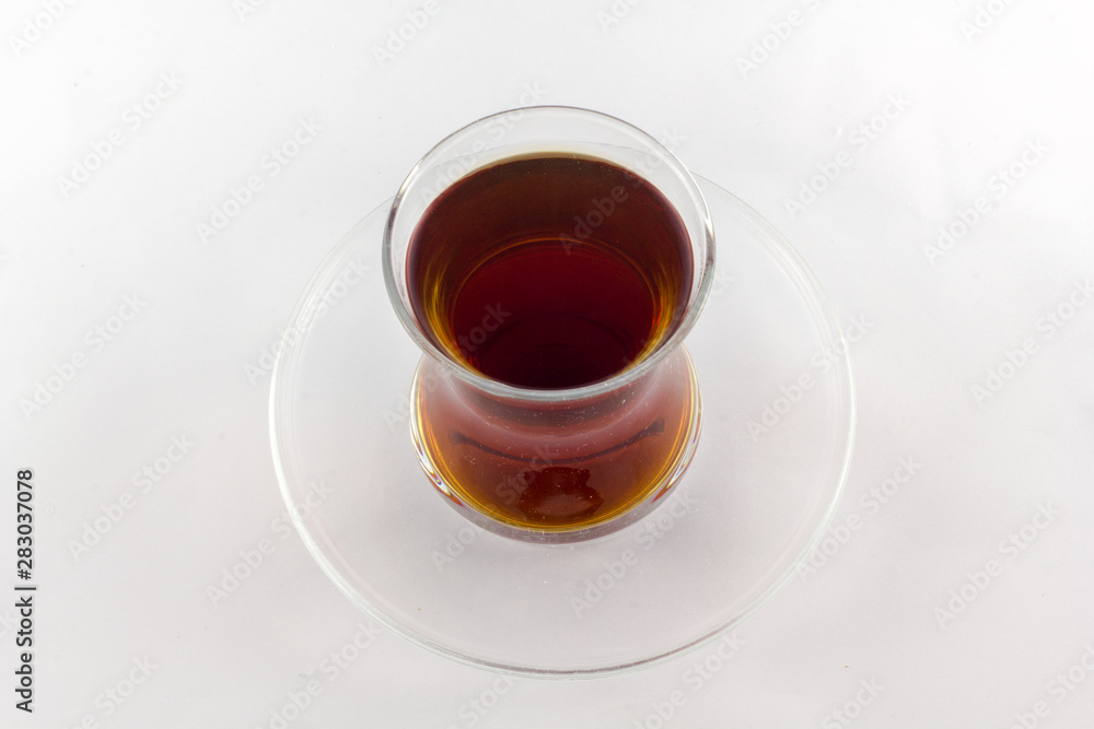 glass of Turkish tea isolated on white glass of Turkish tea isolated on white