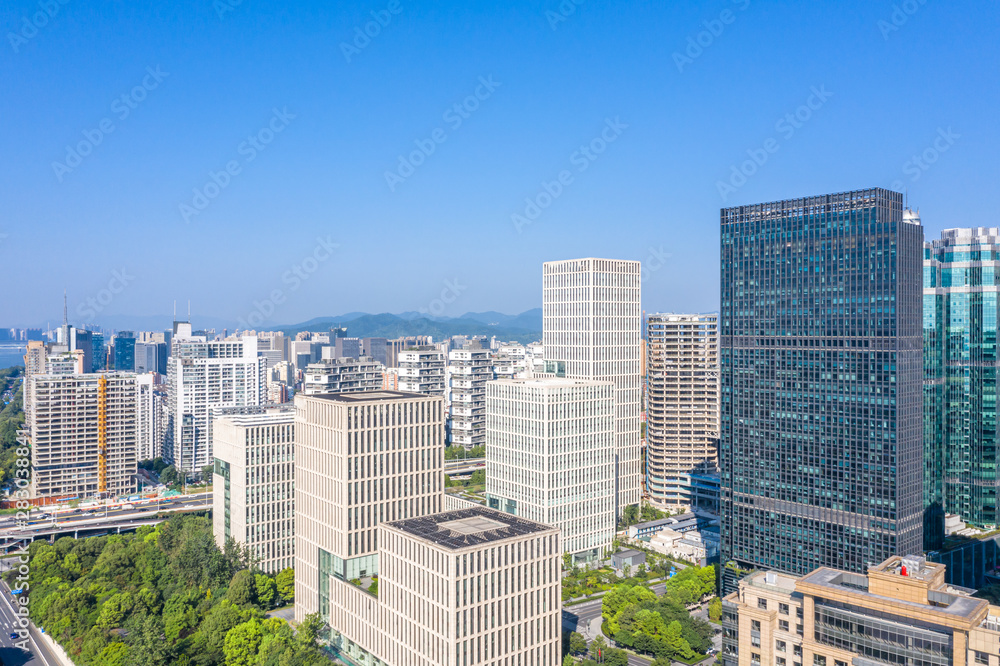 panoramic city skyline in hangzhou china panoramic city skyline in hangzhou china