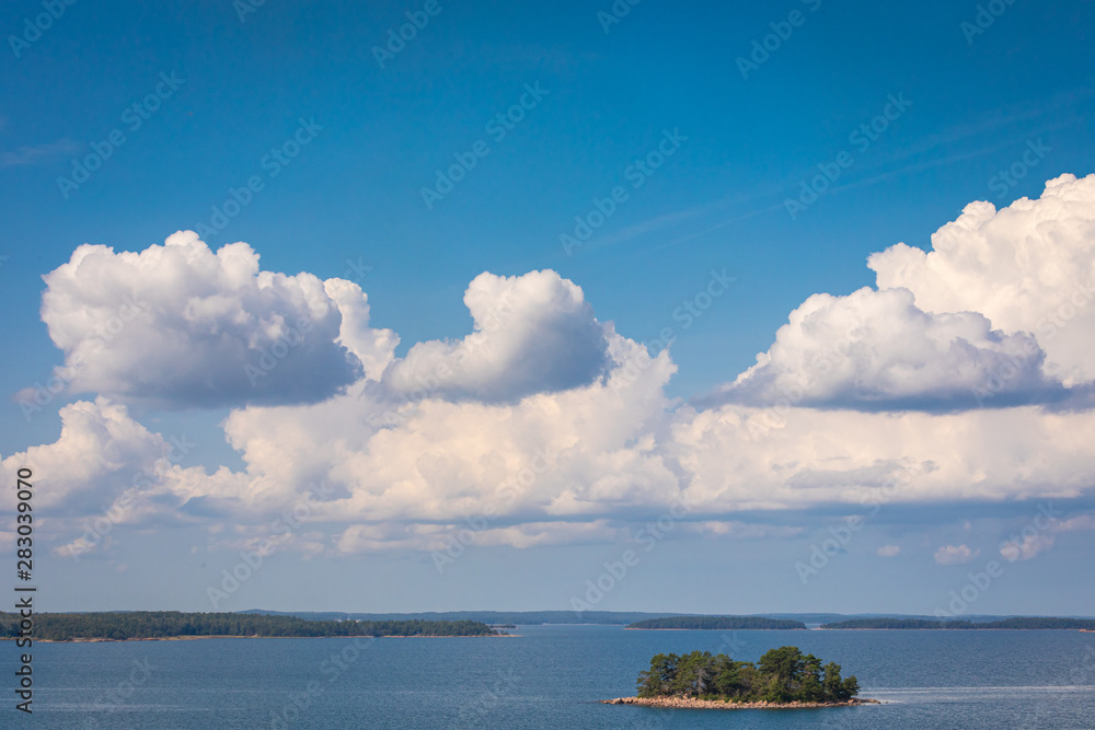 Picturesque landscape with island. at Baltic Sea. Aland Islands, Finland. Europe.