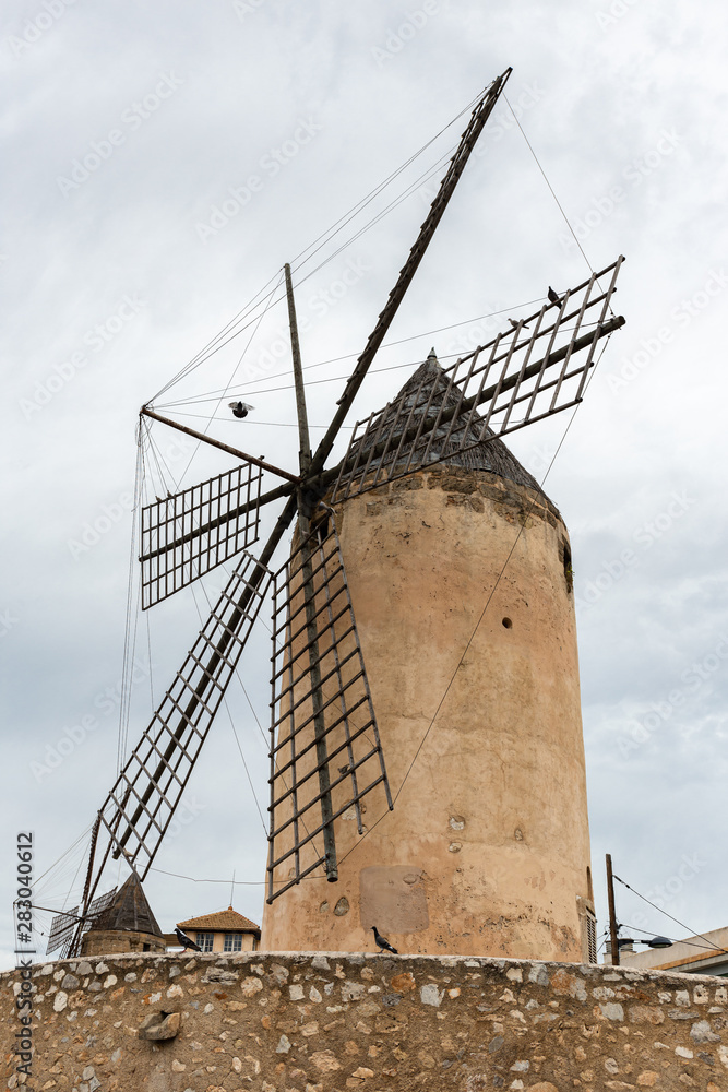Old windmill in Palma de Mallorca