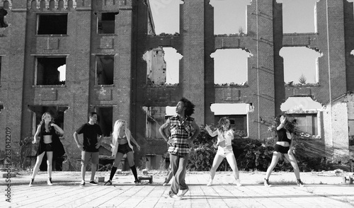 Fotografie Energetic young hip hop street dancer