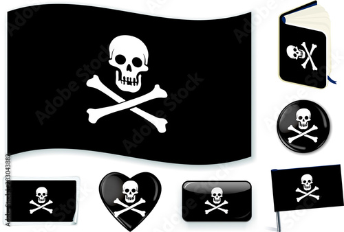 Pirate flag. Vector illustr...