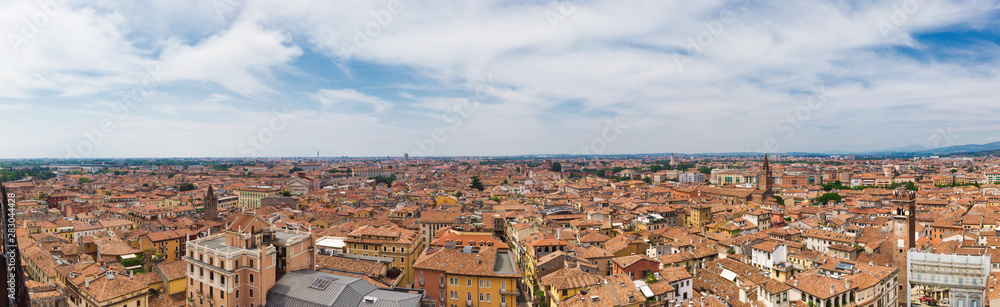 Panoramic view of the southwest of the city of Verona from the Lamberti tower