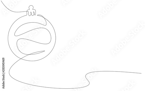 Christmas ball line draw, vector illustration