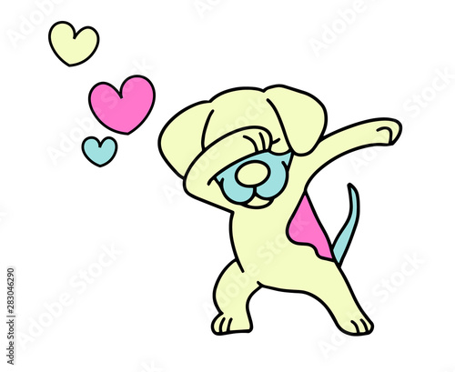 Dabbing dog. Vector Designdancing dog. dab dance