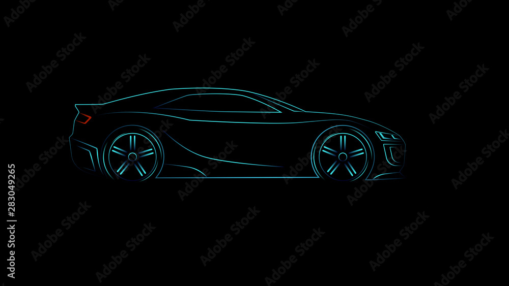 Fototapeta premium Stylized silhouette sports car. Vector illustration