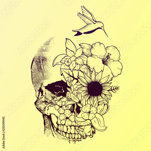 Craneo de flores