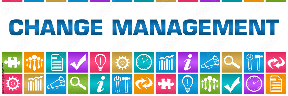 Change Management Colorful Box Grid Business Symbols Change Management Colorful Box Grid Business Symbols