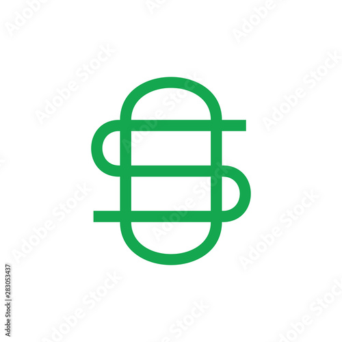 letter os simple linked overlapping line logo vector