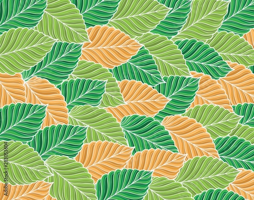 seamless pattern with autumn leaves