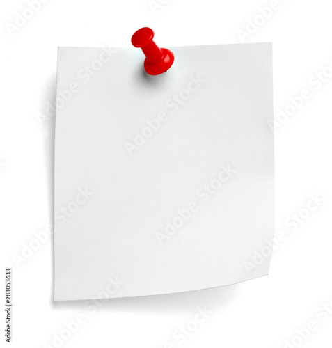 note paper push pin message red white black