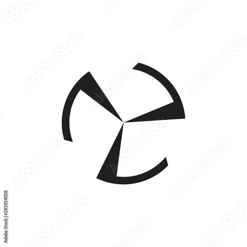 circle simple geometric turbine arrow logo vector