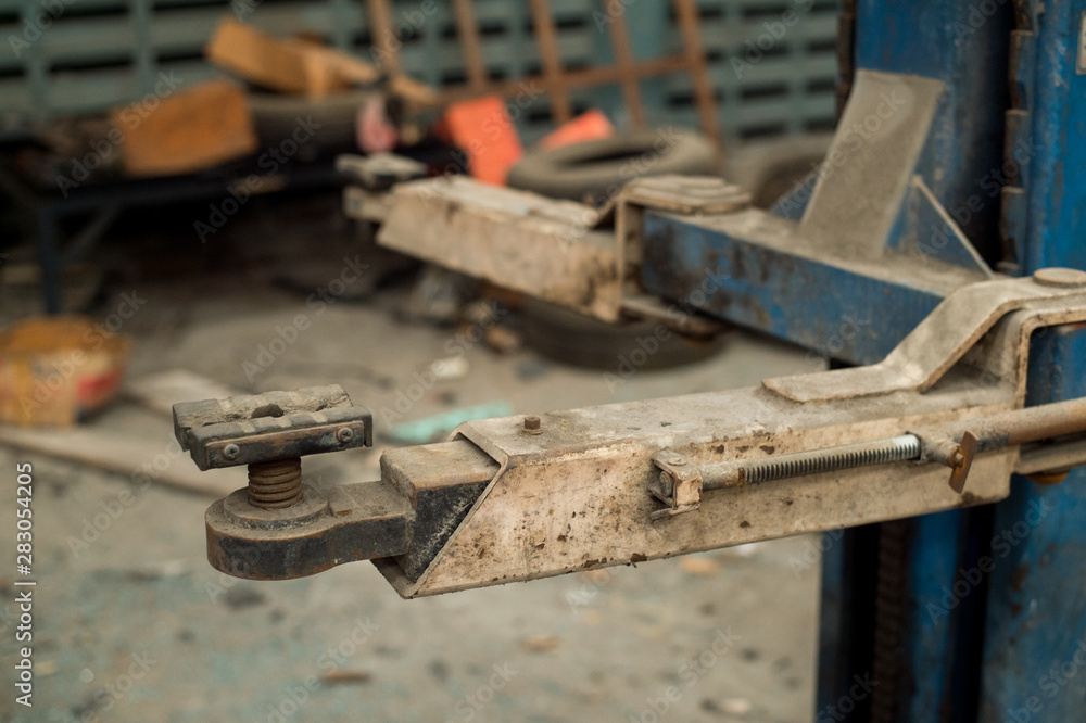 Old car repair warehouse with many car parts Old car repair warehouse with many car parts