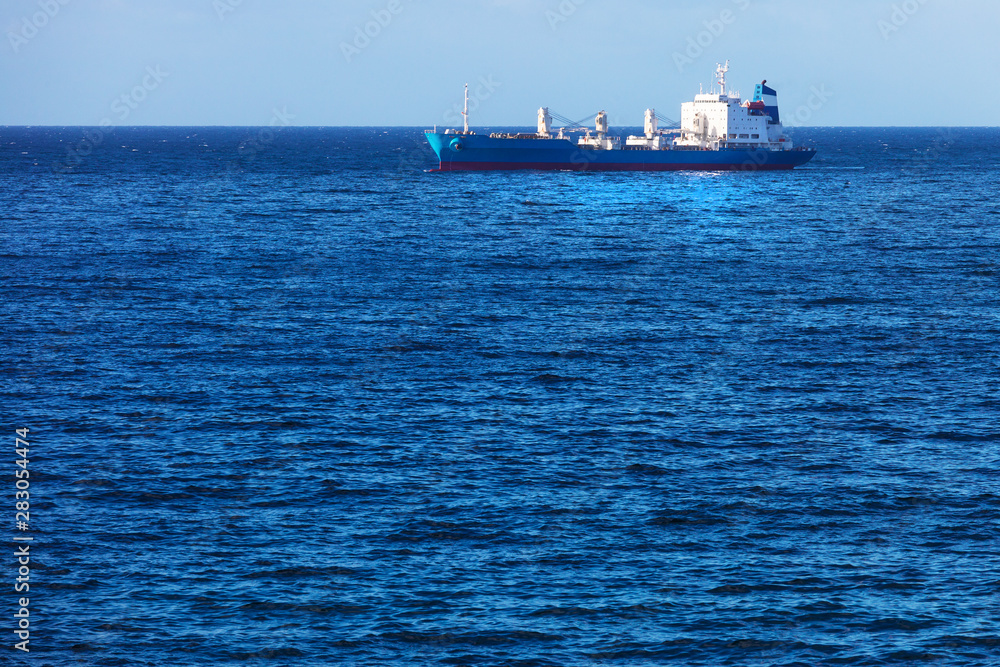 cargo ship in ocean