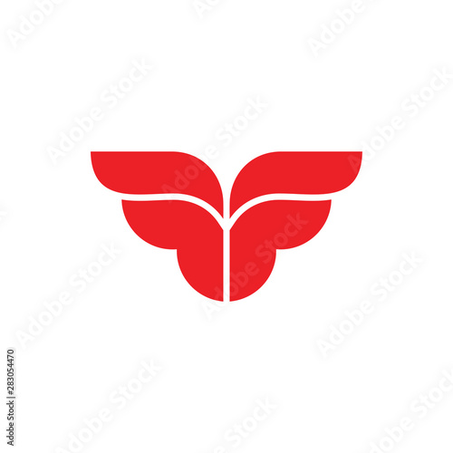 letter f curves wings design symbol logo vector