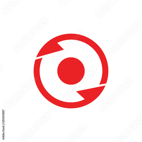 circle geometric rotation arrow center logo vector