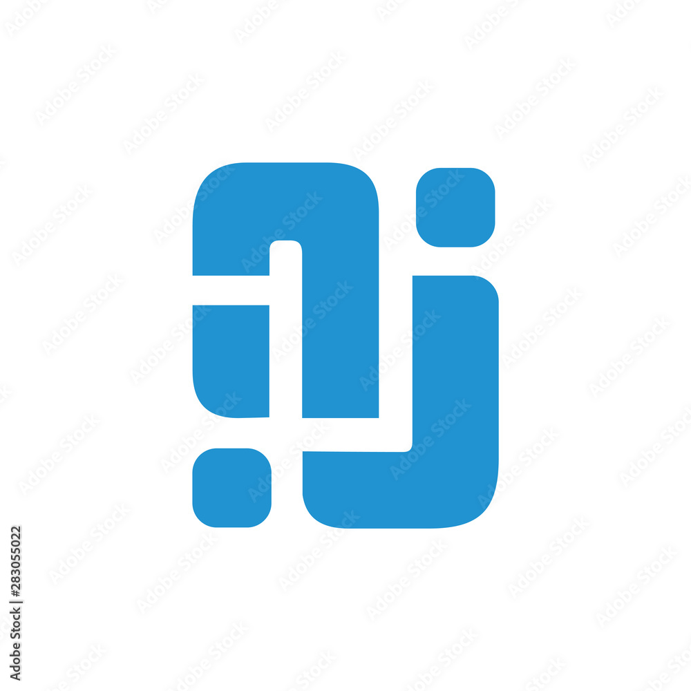 letter nj simple geometric logo vector letter nj simple geometric logo vector